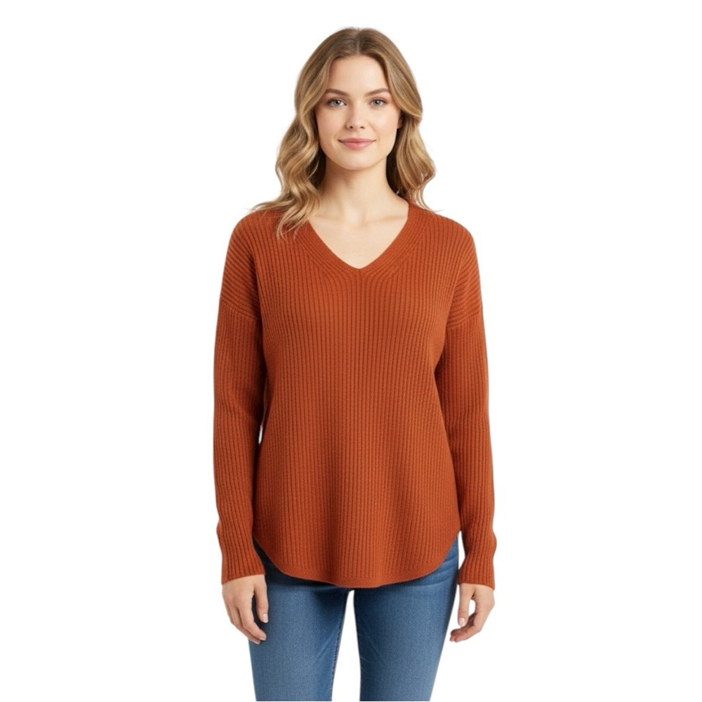 RD Style. Size XXL. Terracotta V-Neck Sweater